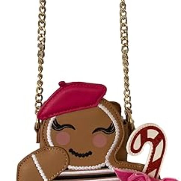 Betsey Johnson Pink & White Gingerbread Purse - Crossbody  New  Chr - Picture 3 of 5